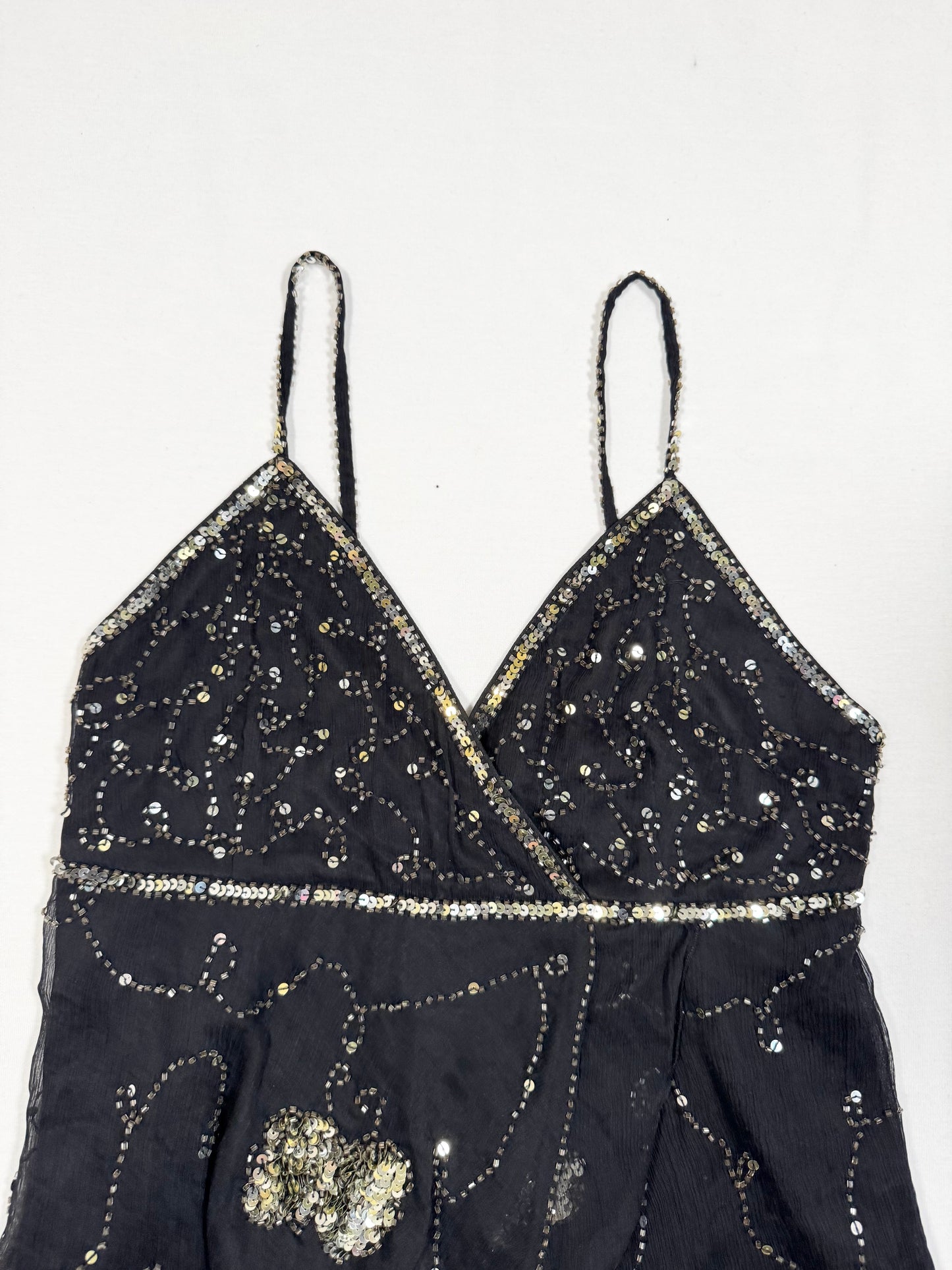 Black Sequin Butterfly Cami ♡ Size S
