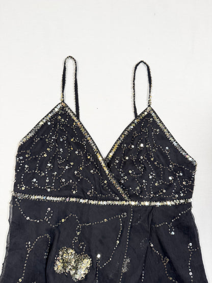 Black Sequin Butterfly Cami ♡ Size S