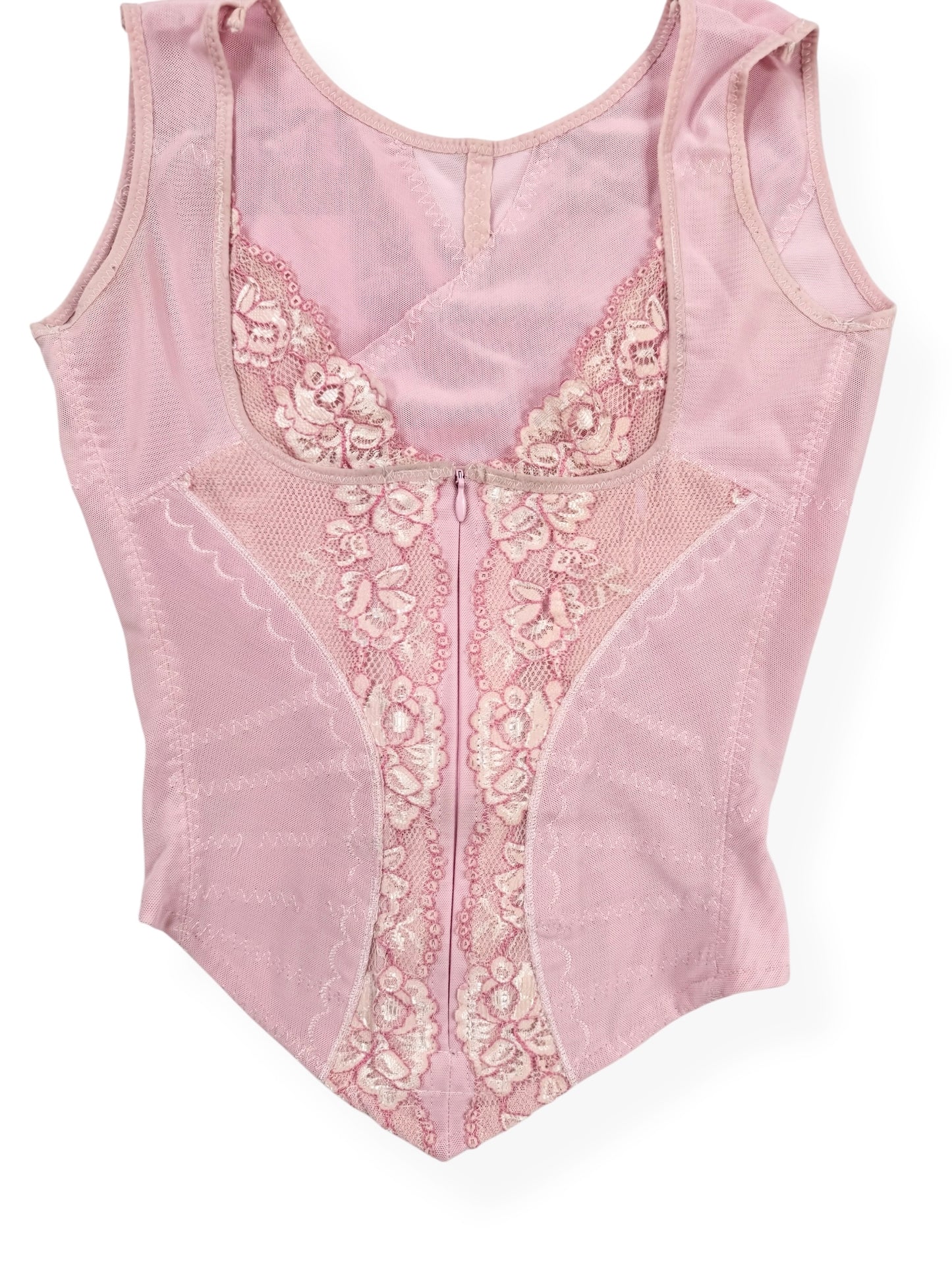 Pink Zip Corset Tank ♡ XS
