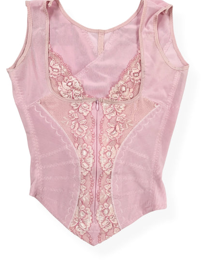 Pink Zip Corset Tank ♡ XS