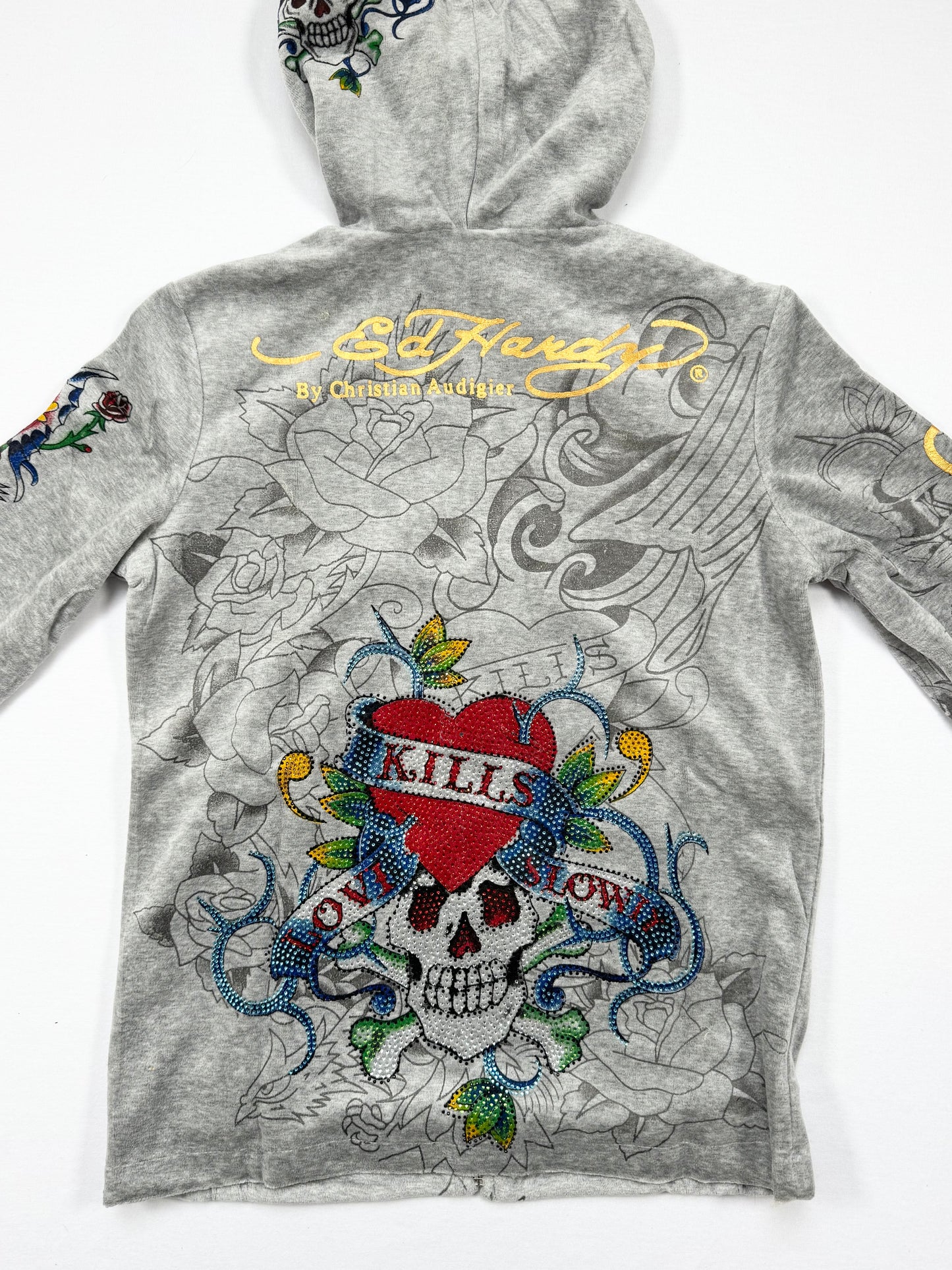 Grey Velour Ed Hardy Tracksuit ♡ S