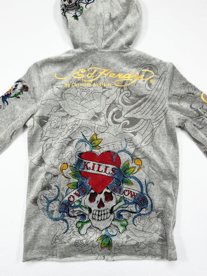 Grey Velour Ed Hardy Tracksuit ♡ S