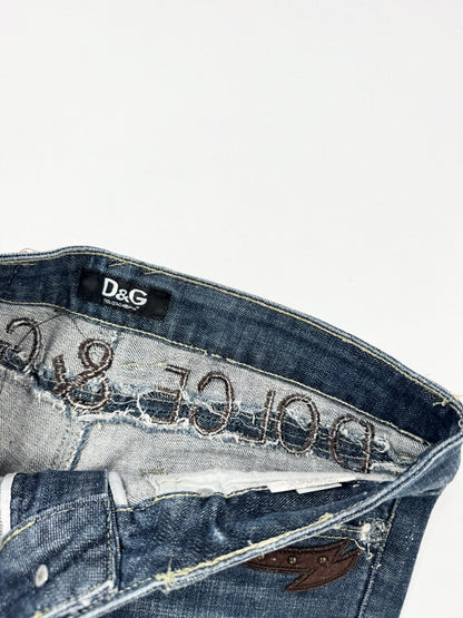 D&G Western Logo Mini Skirt ♡ S