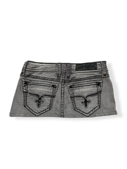 Rock Revival Grey Denim Mini Skirt ♡ 29”