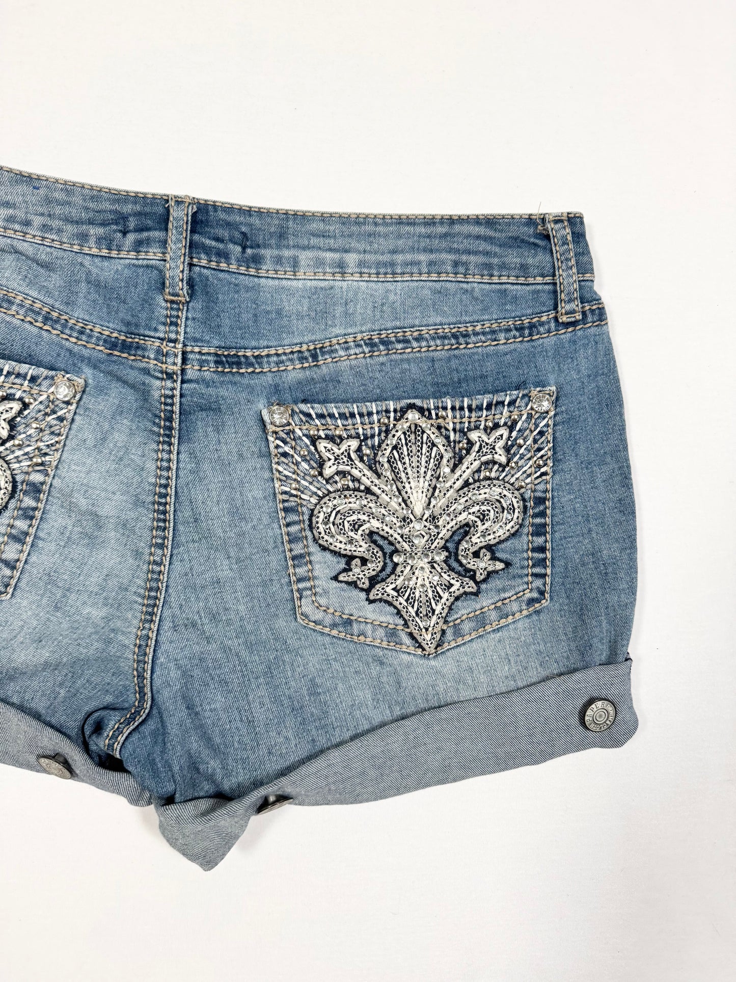 Diamanté Cross Shorts ♡ Size L