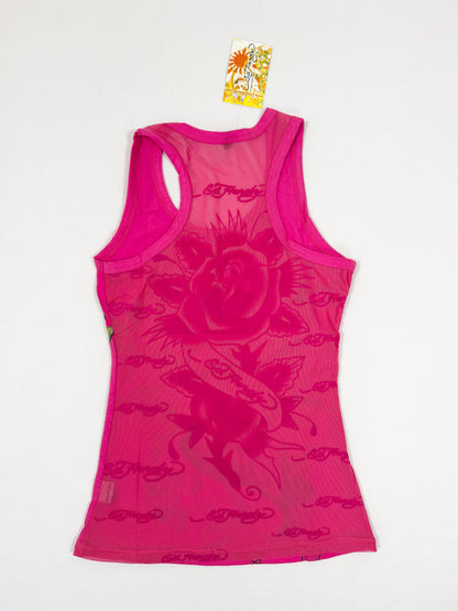 Ed Hardy Pink Mesh Tank ♡ XS/S