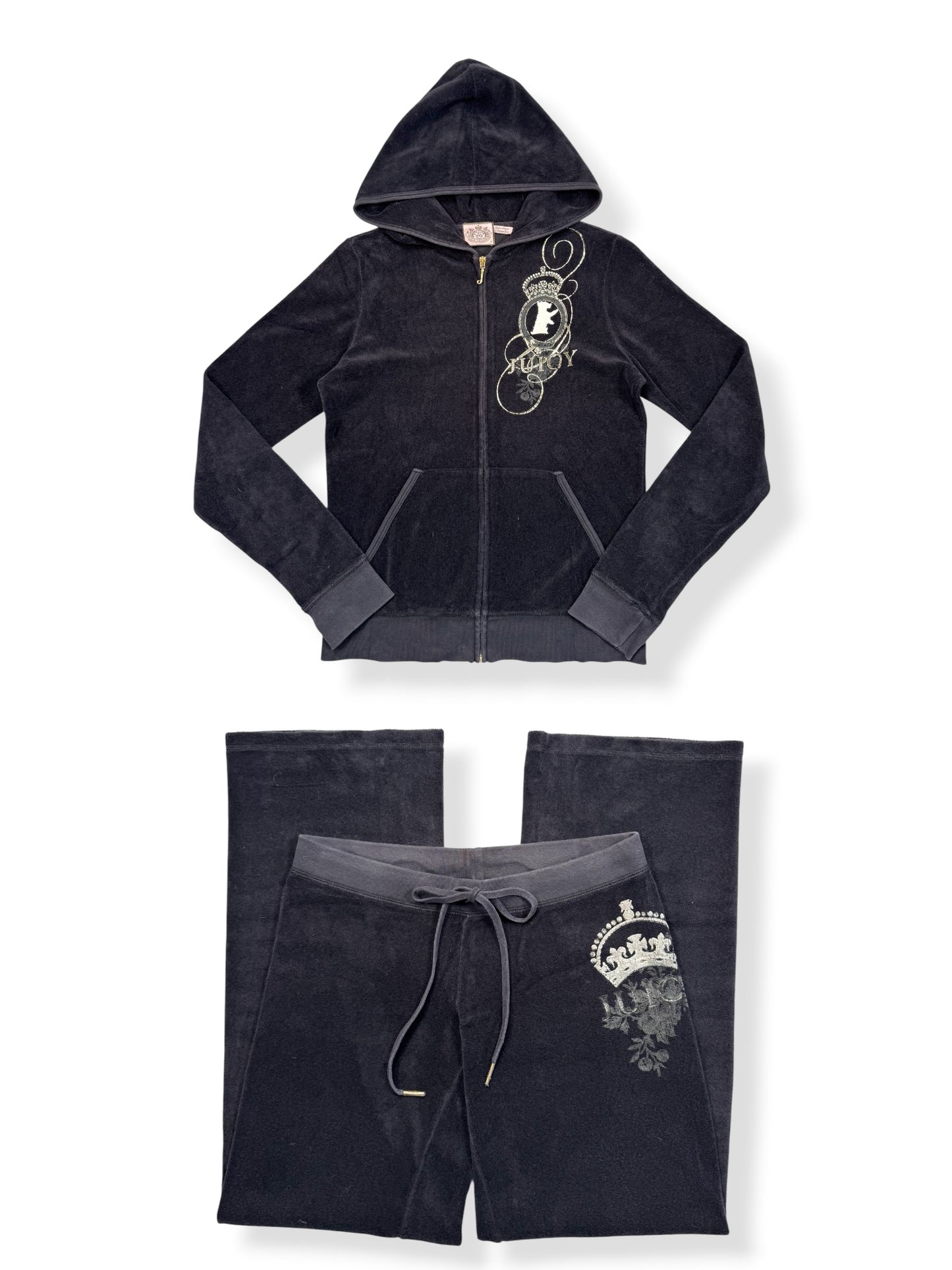 Juicy Couture Black Towelling Tracksuit Set ♡ S/M