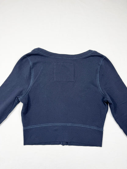 Abercrombie & Fitch Navy 3/4 Sleeve Cropped Top ♡ L