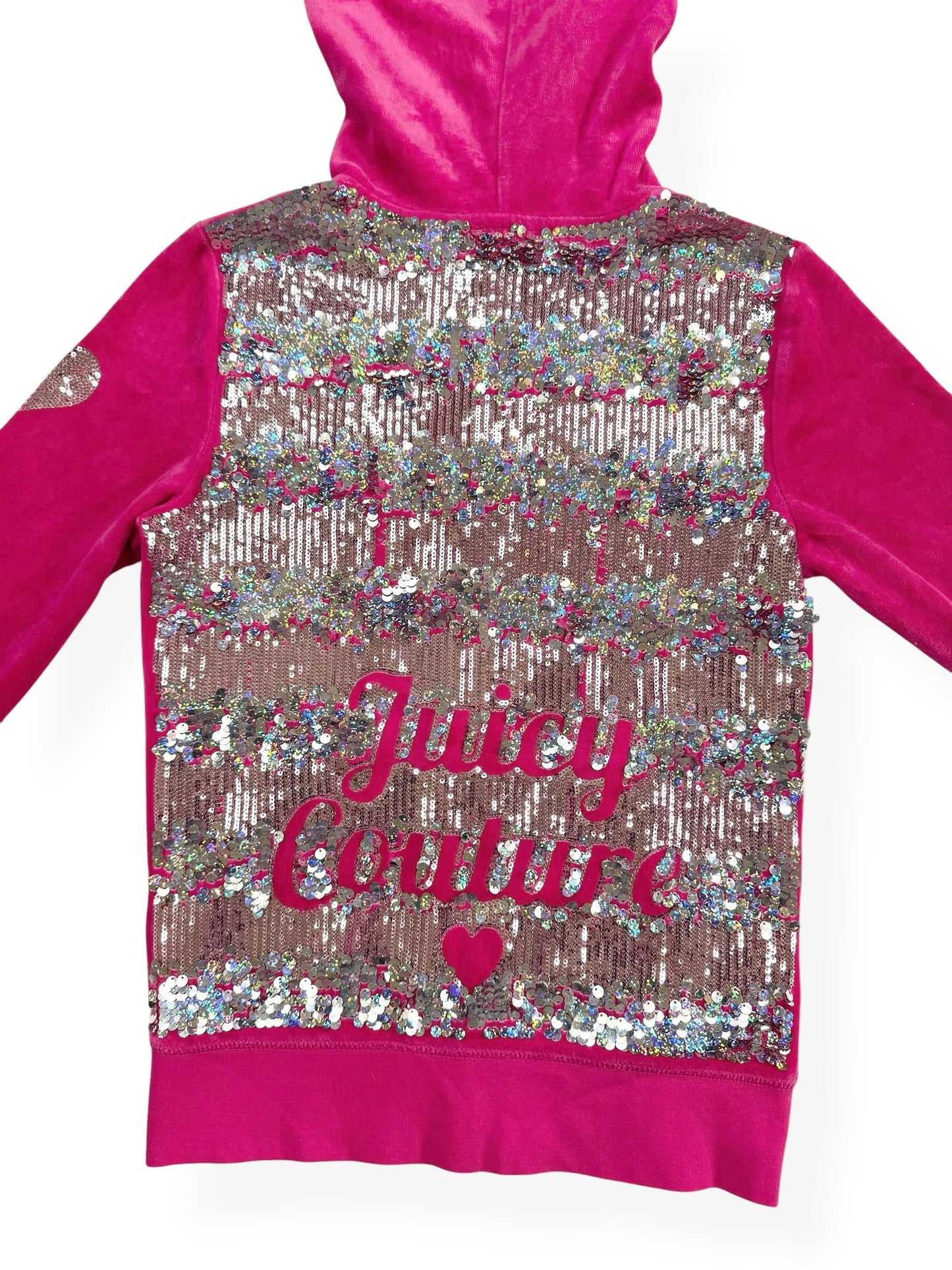Pink Sequin Juicy Couture Zip Up Hoodie ♡ XS