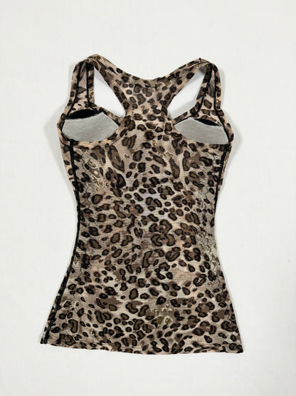 Leopard Mesh Shapewear Tank