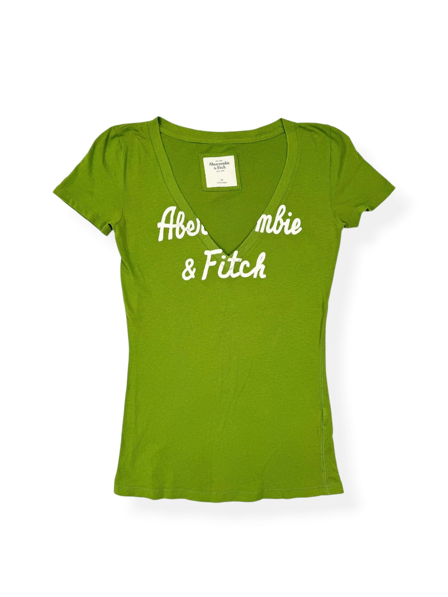 Green Abercrombie V Neck Tee ♡ XS