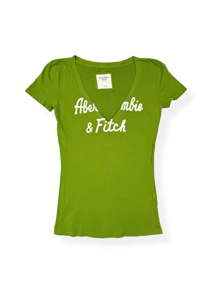 Green Abercrombie V Neck Tee ♡ XS