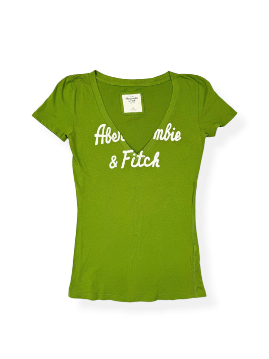 Green Abercrombie V Neck Tee ♡ XS