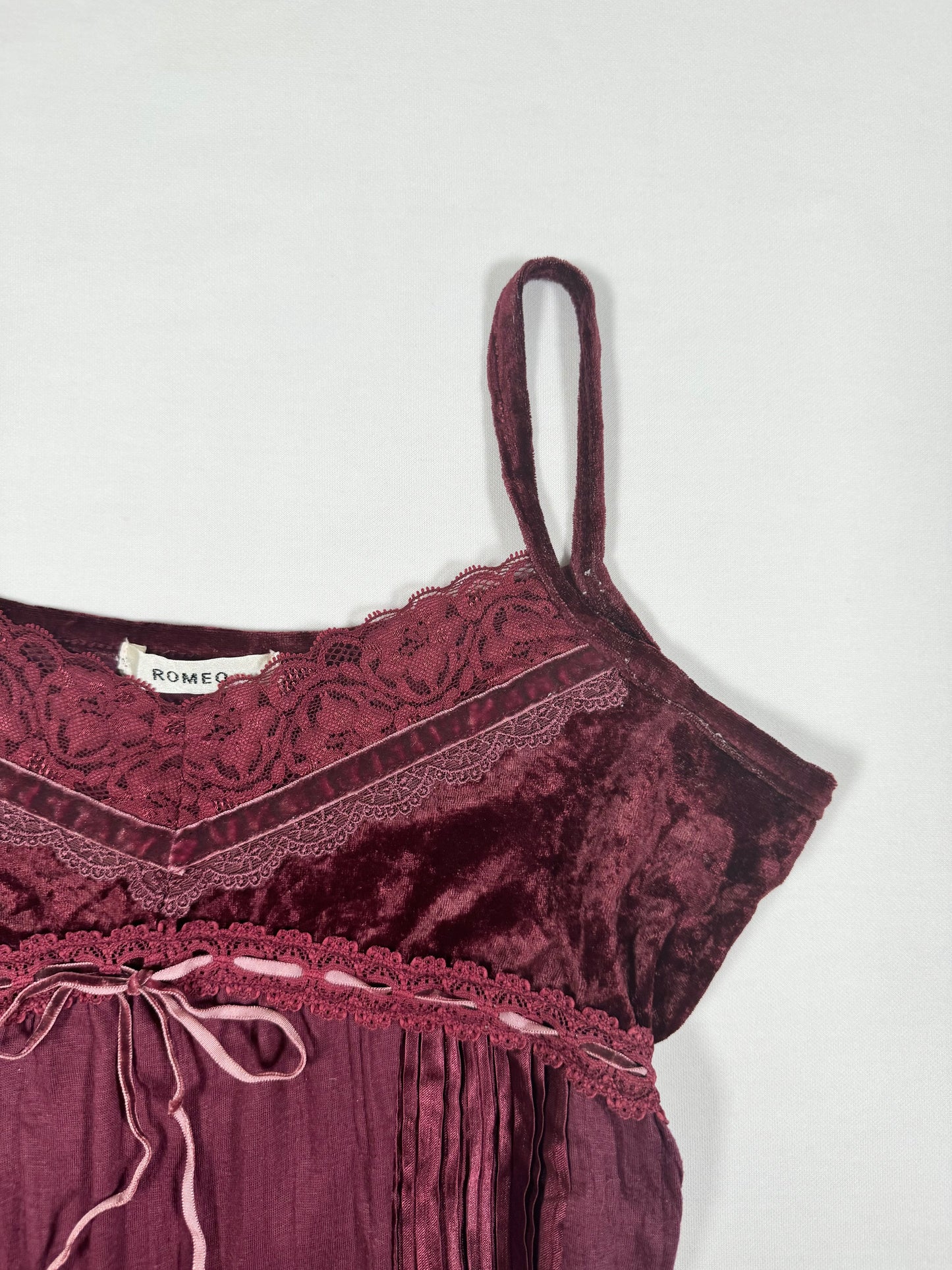 Burgundy Velvet Bow Cami