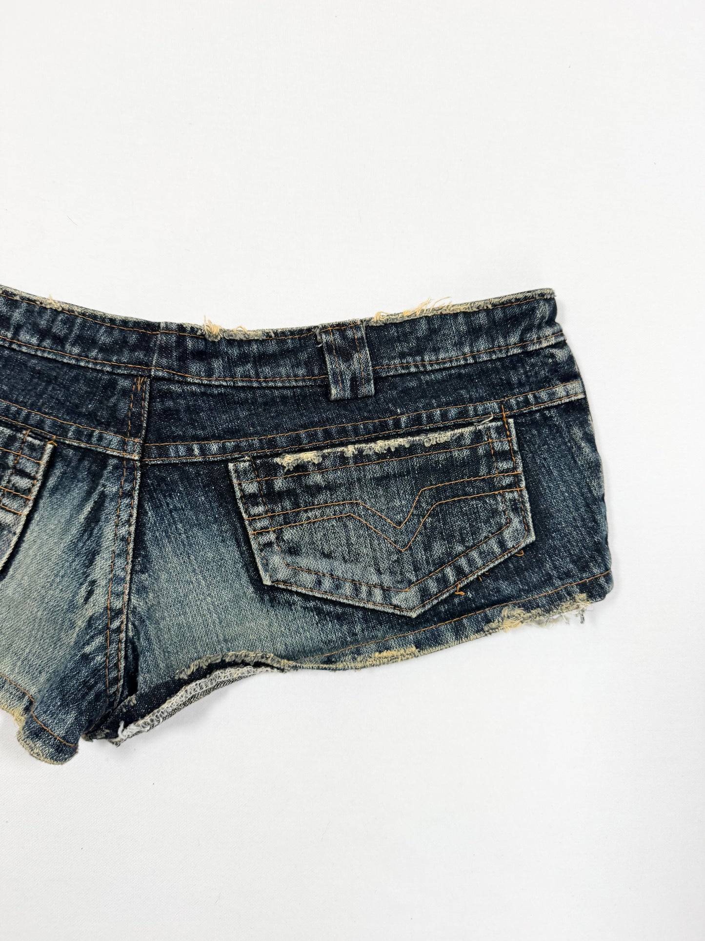 Lace Up Denim Micro Shorts ☆ M