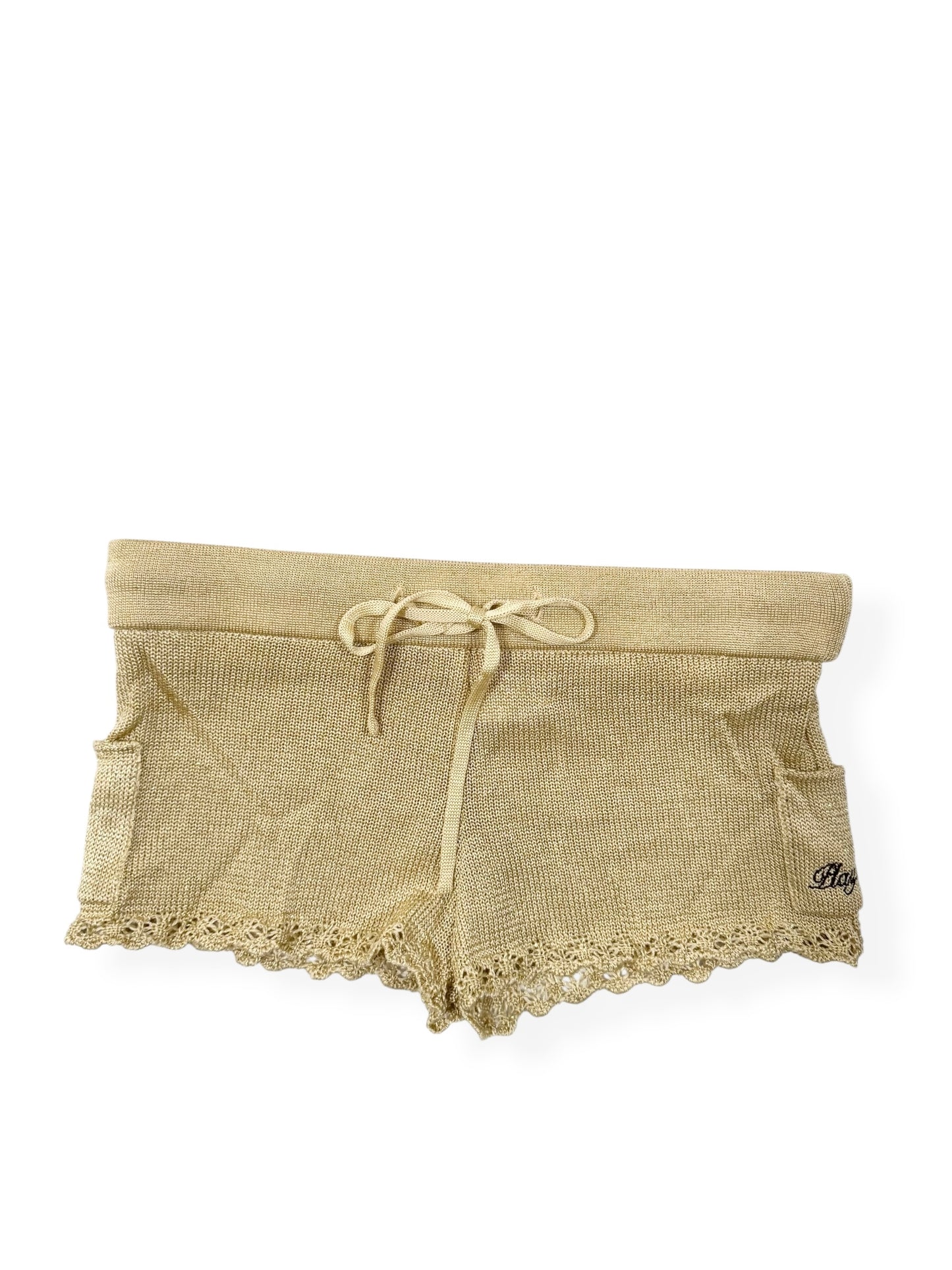 Playboy Gold Knit Bikini & Shorts Set