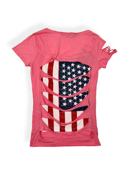 USA Flag Cut Out Tee ♡ Size S