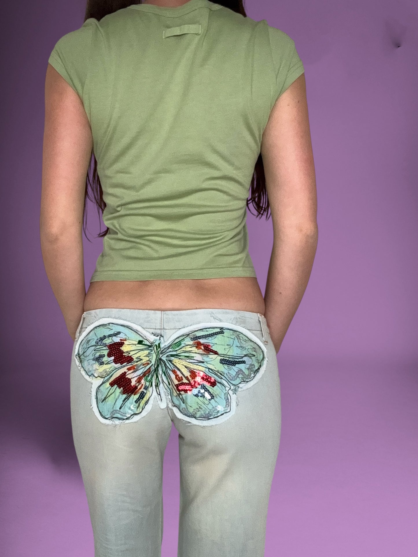 Miss Sixty Butterfly Wide Leg Jeans ♡ 29”
