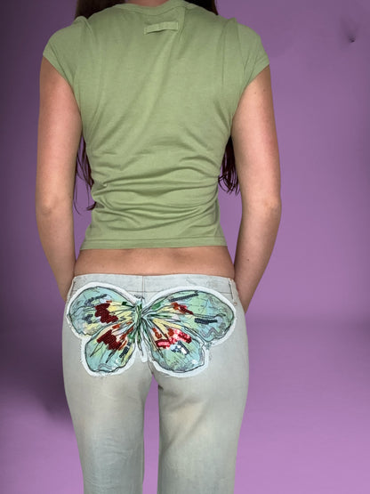Miss Sixty Butterfly Wide Leg Jeans ♡ 29”