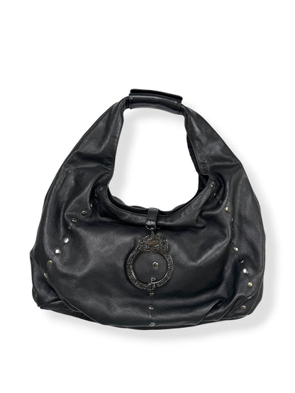 Cuffz By Linz Studded Black Leather Diamanté Cuff Bag ♡
