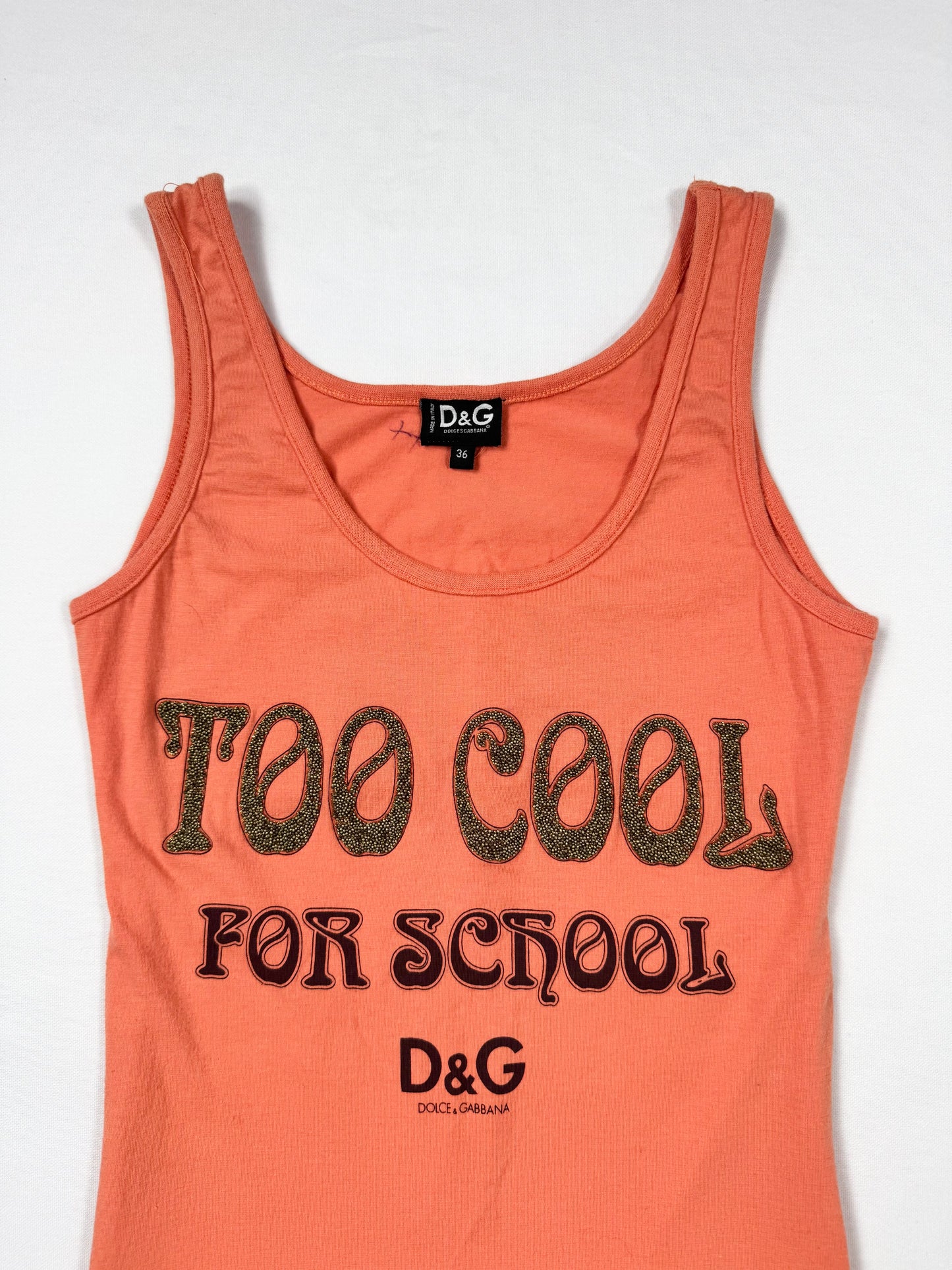 D&G Orange Too Cool For School Tank ♡
