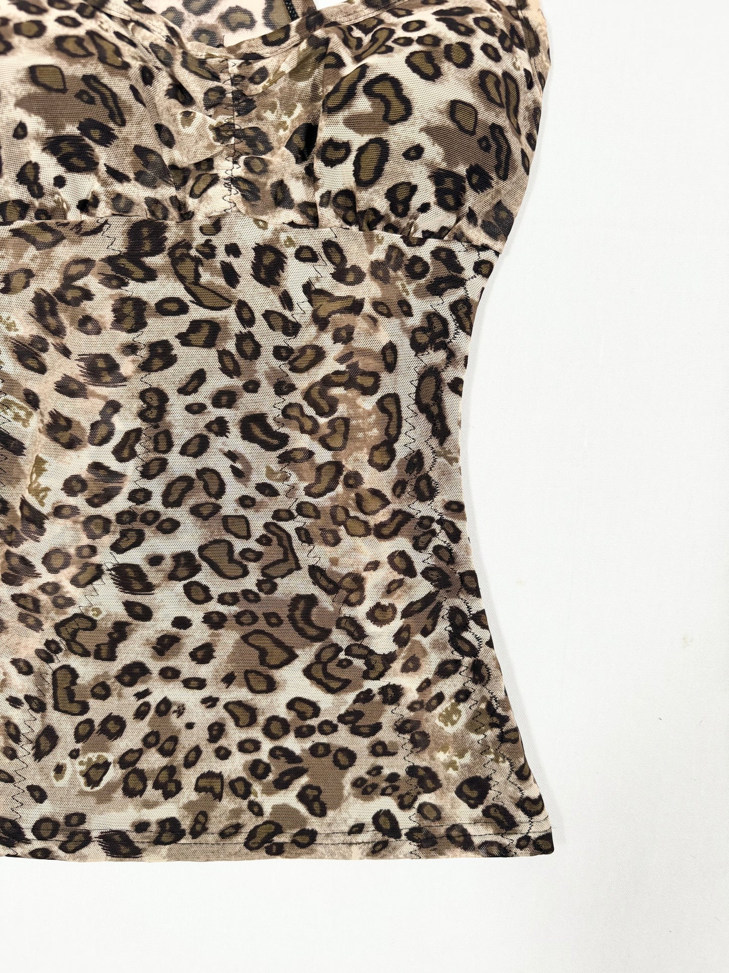 Leopard Mesh Shapewear Tank