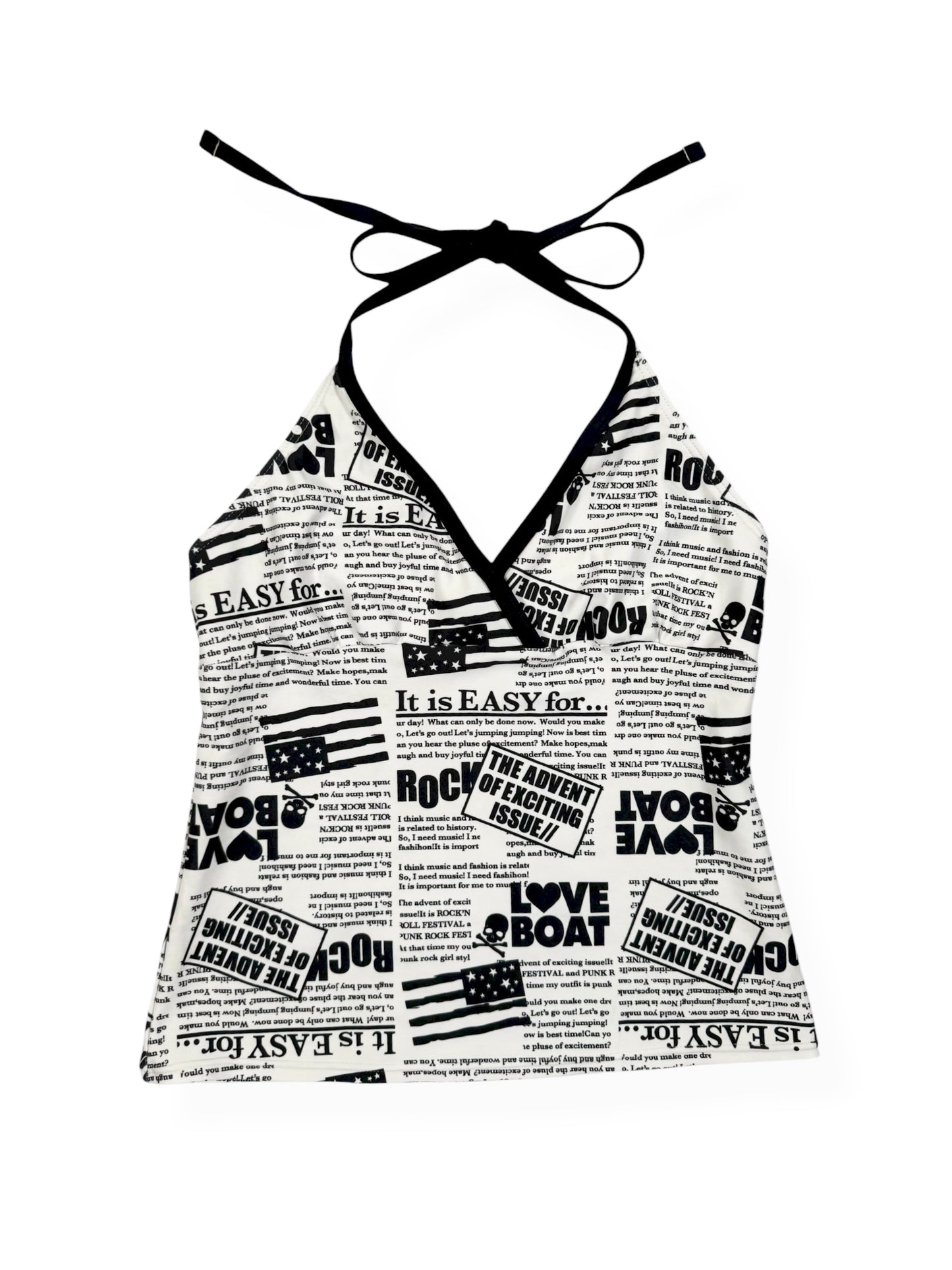 Love Boat News Print Halter ♡ Size S