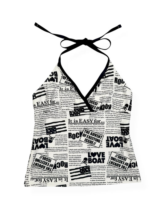 Love Boat News Print Halter ♡ Size S