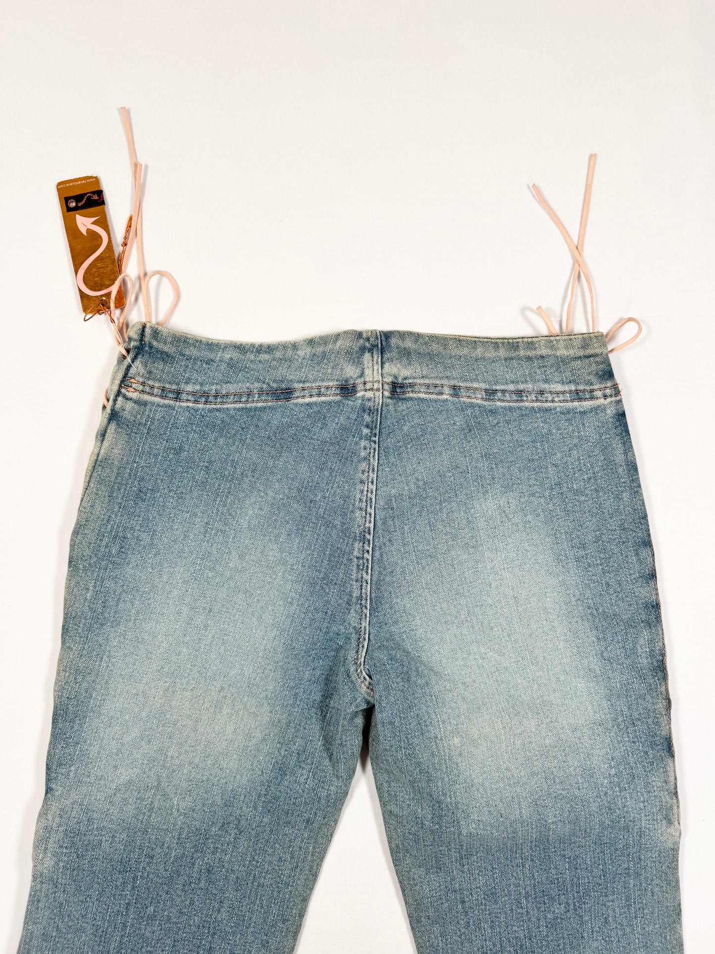 Fetish Pink Lace Up Side Flared Jeans ♡ S/M