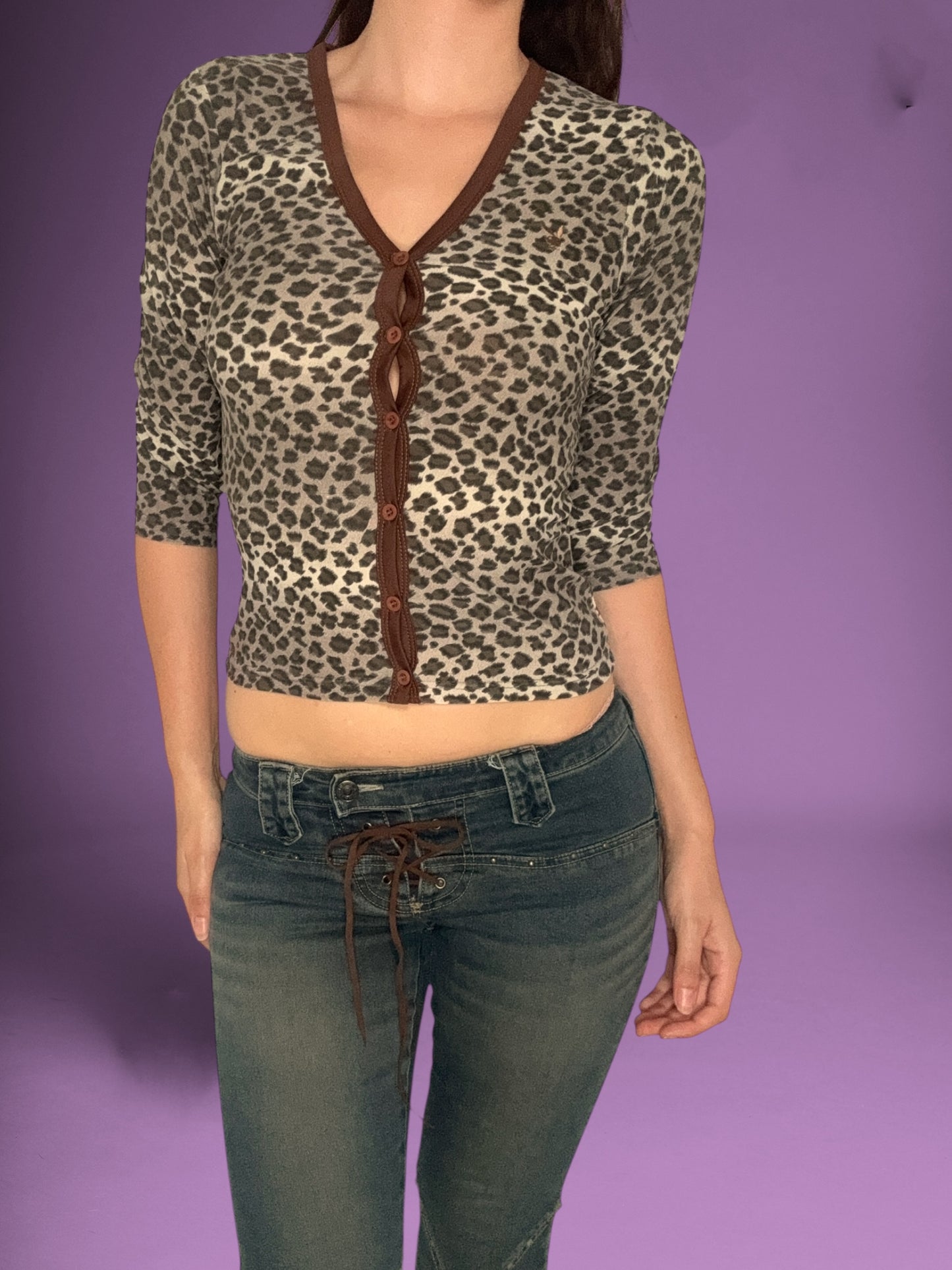 Playboy Leopard 3/4 Top ♡ Size M