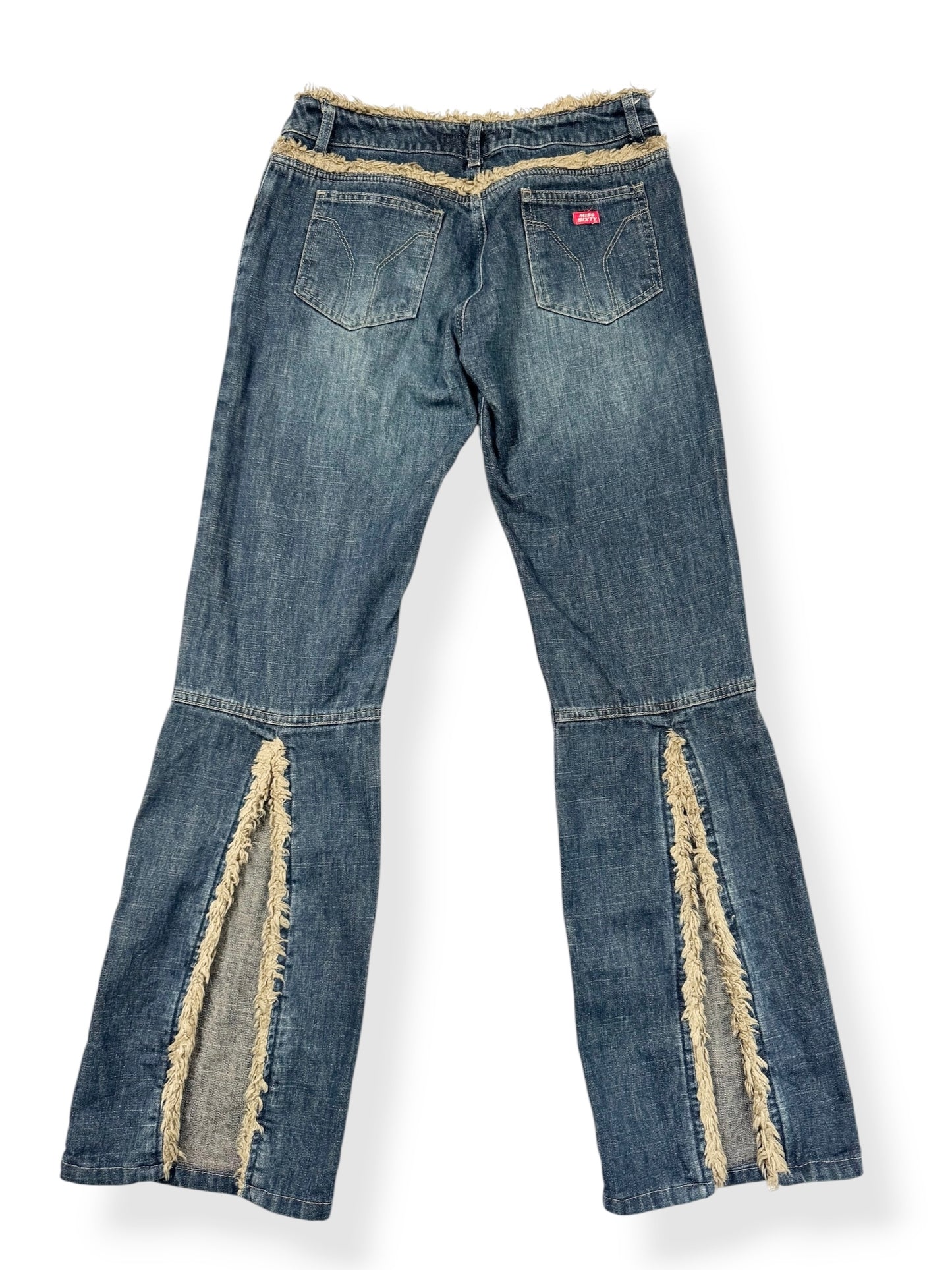 Miss Sixty Fur Trim Flared Jeans ♡ 27”