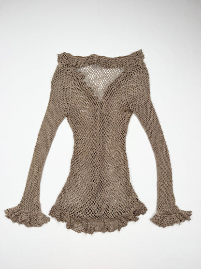Crochet Long Sleeved Top ♡ XXS
