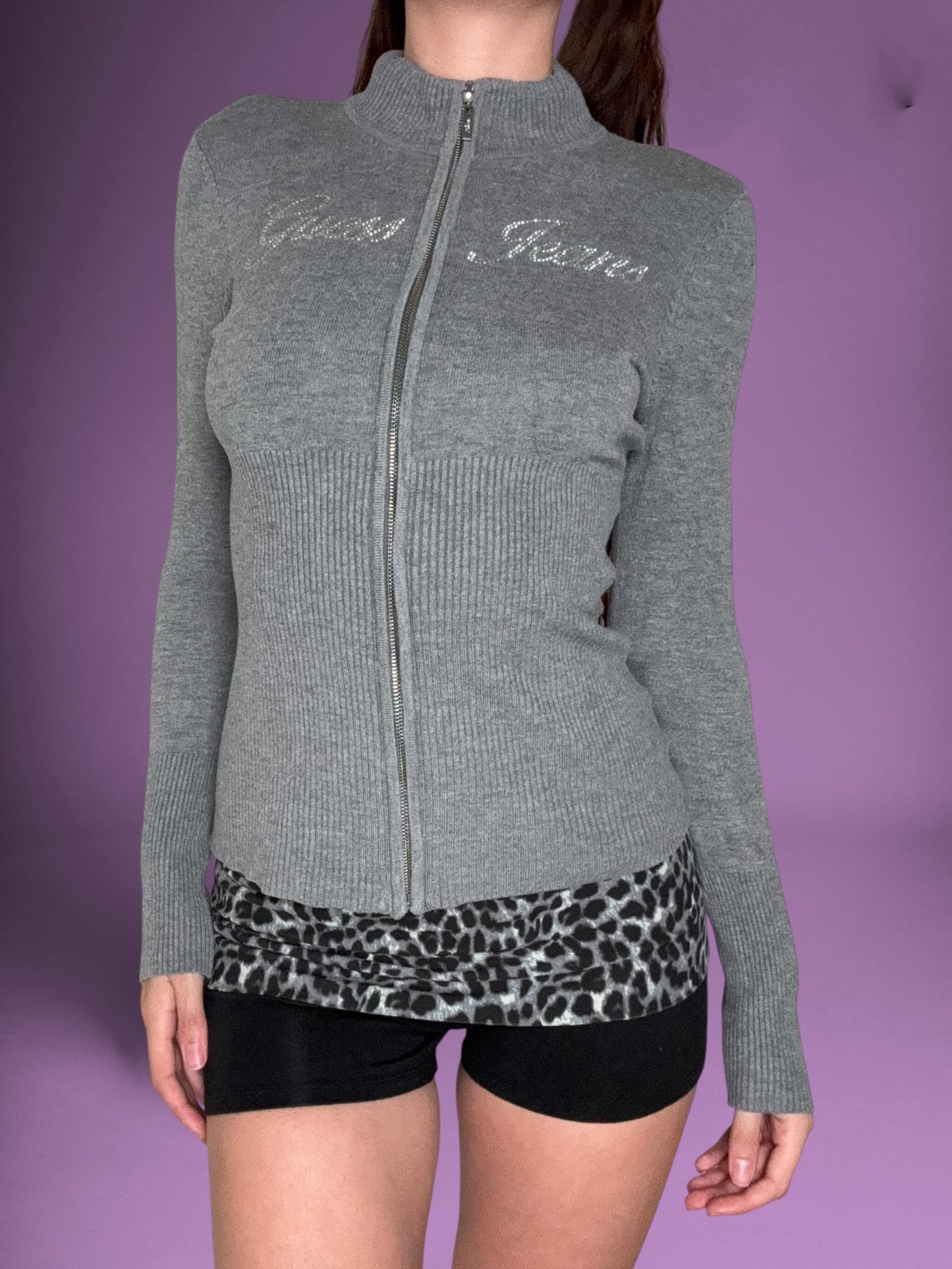 Guess Grey Zip Up ♡ M
