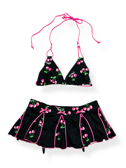 Hustler Cherry Bikini & Skirt ♡ Size XS/S