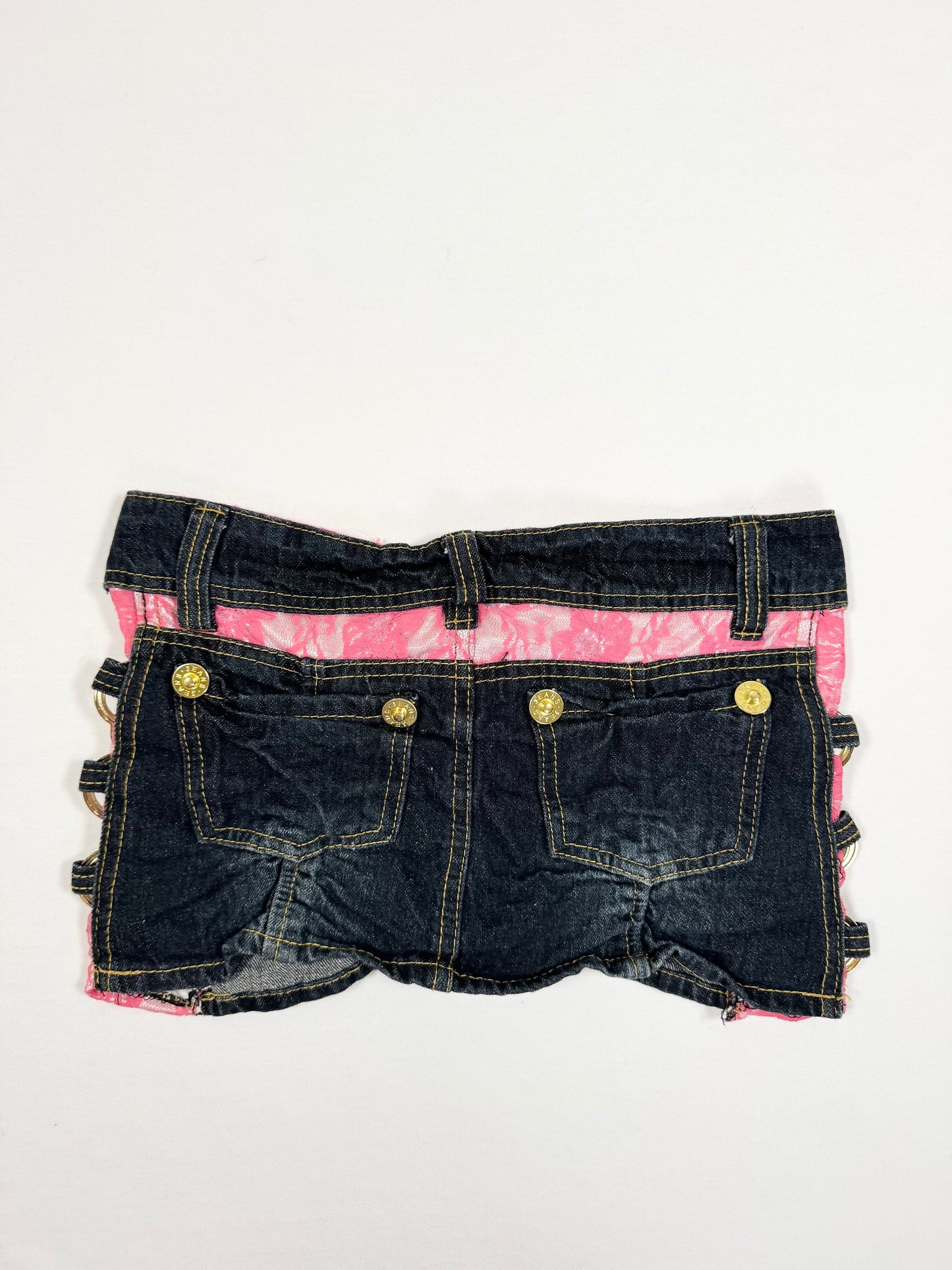 Pink Lace O Ring Mini Skirt ♡ XXS