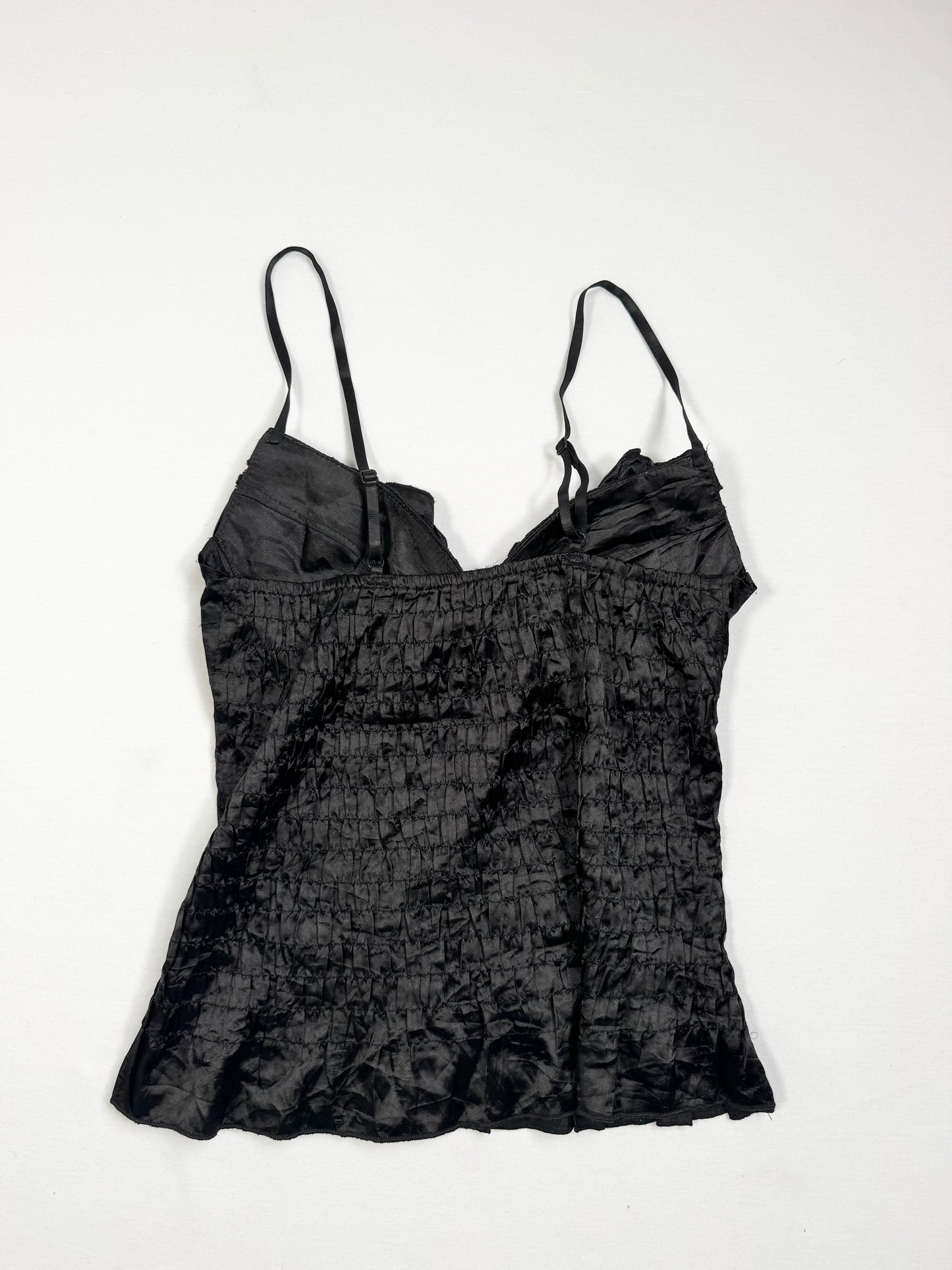 Black & Leopard Satin Cami ♡ L