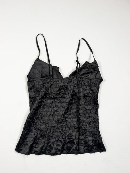 Black & Leopard Satin Cami ♡ L