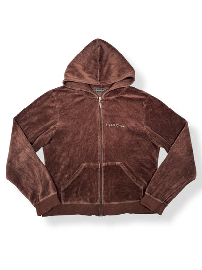 Bebe Chocolate Brown Zip Up Hoodie
