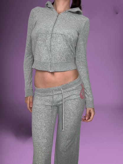 Grey & Pink Juicy Couture Towelling Tracksuit Set ♡ S