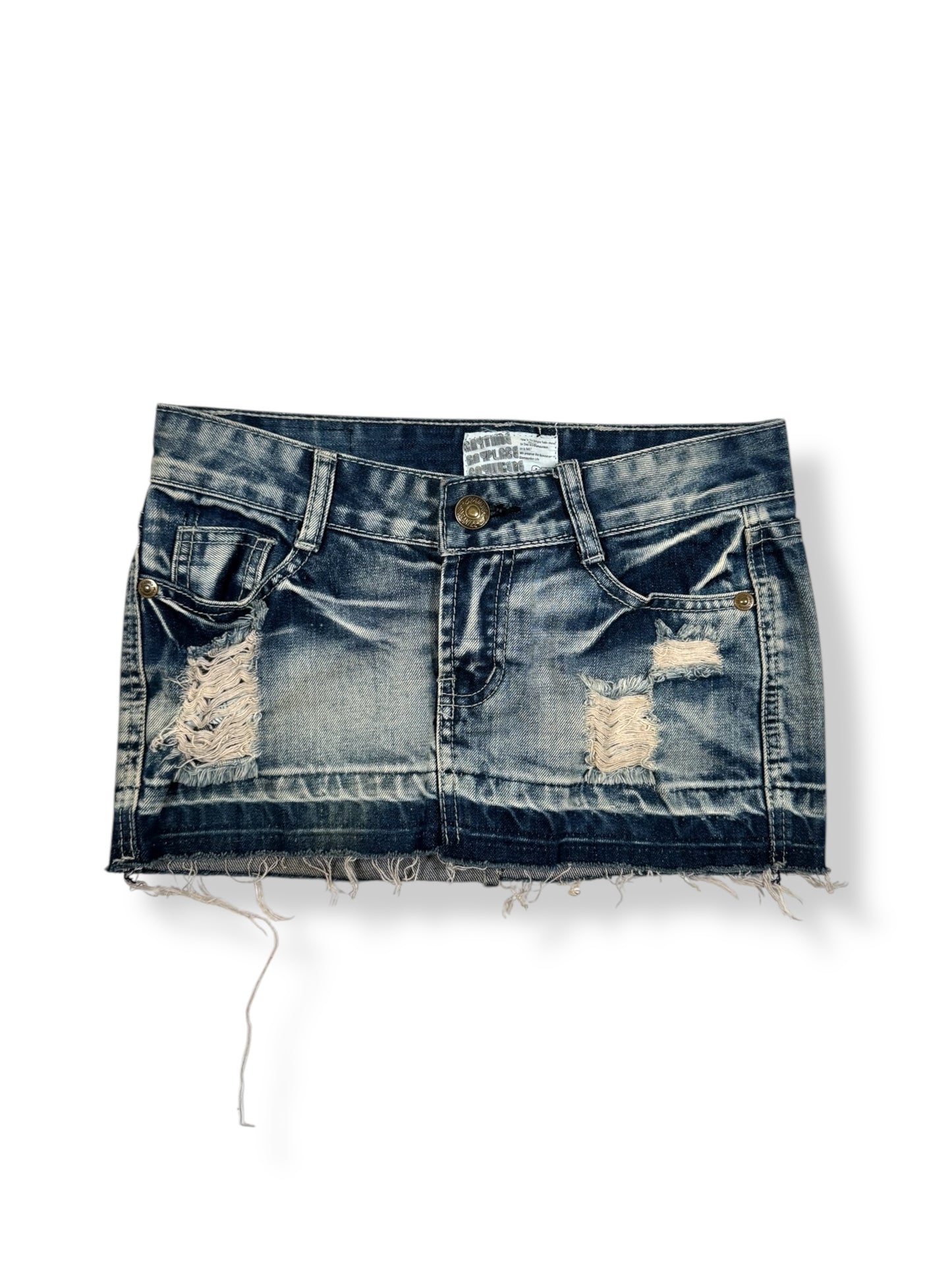 Acid Wash Denim Mini Skirt