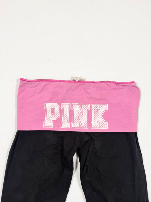 PINK Fold Over Flared Leggings ♡ M