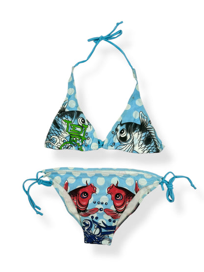Blue Polka Dot Ed Hardy Bikini