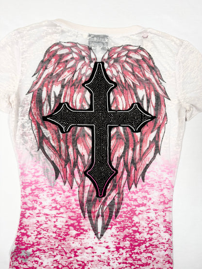 Mcbling Wing Cross Tee ♡ Size M
