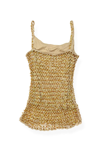 Gold Sequin crochet Cami ♡