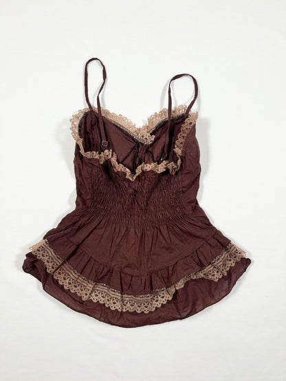 Brown Button Up Cami