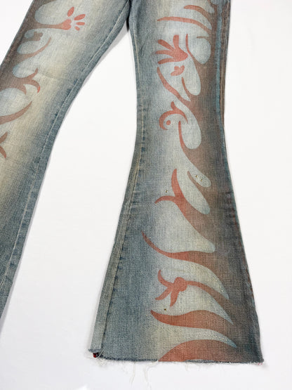 Miss Sixty Print Flared Jeans ♡ 26”