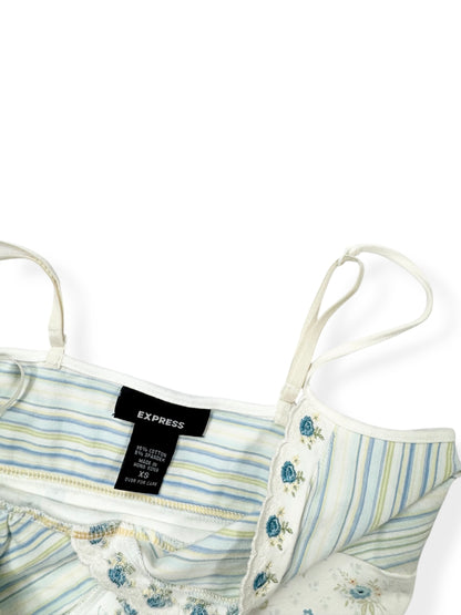 Express Blue Floral Striped Cami ♡ XS