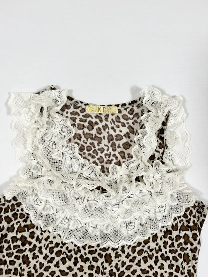 Leopard Ruffle Lace Tank