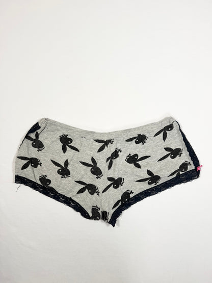 Grey Playboy Mini Shorts ♡ L