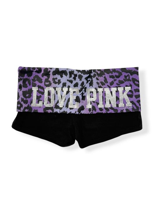 Purple Leopard PINK Victorias Secret Fold Over Shorts ♡ M